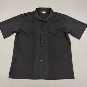 Vtg Iz It U Shirt Mens XL Black Waffle Texture Rockabilly Bowling Biker 90s
